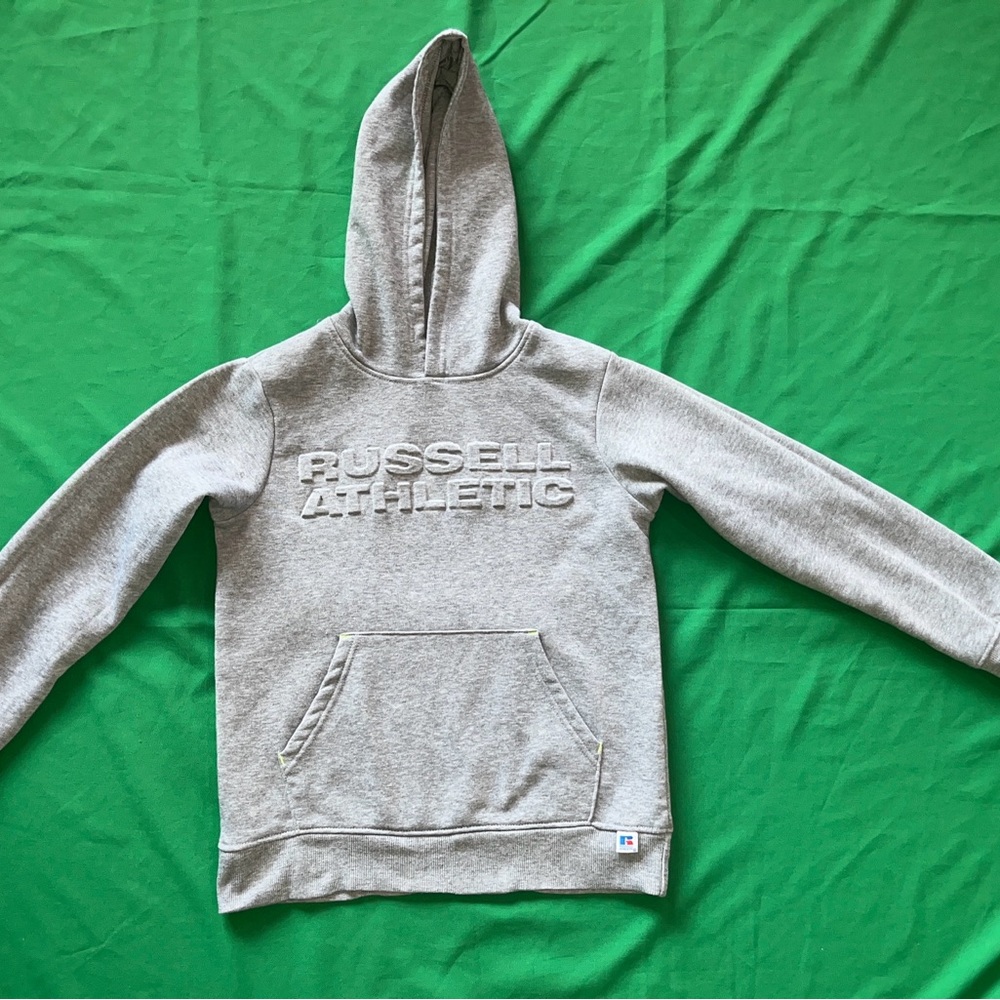 Russell Athletic Gray Hoodie - Embroidered Logo kids Size M (10/12)